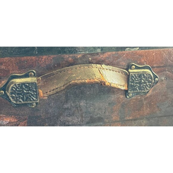 Antique 1899 Wescott Express Co. Domed Steamer Trunk Graphics & Inside Divided - Picture 6 of 10